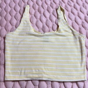 forever21 yellow/white striped tank top